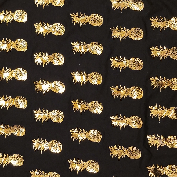 Black Top with Gold Pineapples - Picture 2 of 2